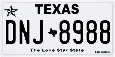TX license plate DNJ8988