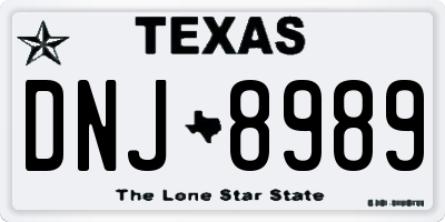 TX license plate DNJ8989