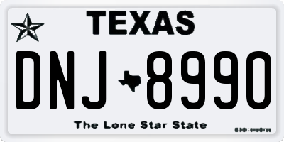 TX license plate DNJ8990