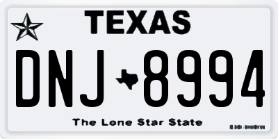 TX license plate DNJ8994