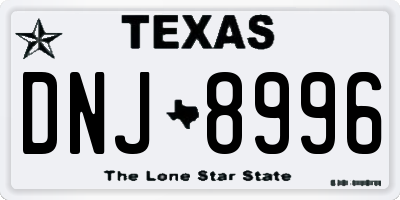 TX license plate DNJ8996