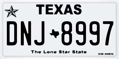TX license plate DNJ8997