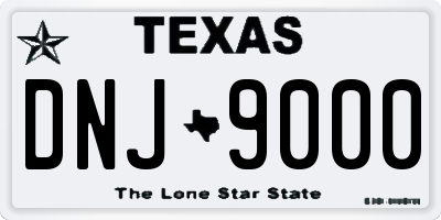 TX license plate DNJ9000