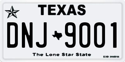 TX license plate DNJ9001