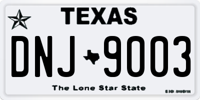 TX license plate DNJ9003