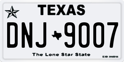 TX license plate DNJ9007
