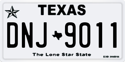 TX license plate DNJ9011