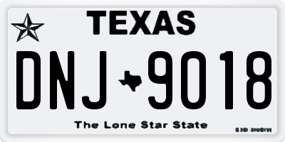 TX license plate DNJ9018