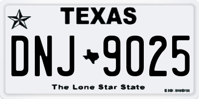 TX license plate DNJ9025