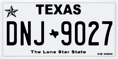 TX license plate DNJ9027