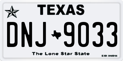 TX license plate DNJ9033