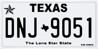 TX license plate DNJ9051