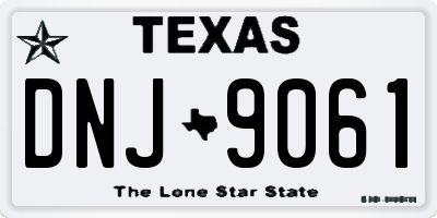 TX license plate DNJ9061
