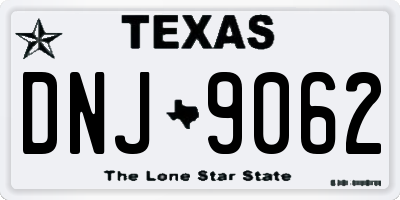 TX license plate DNJ9062