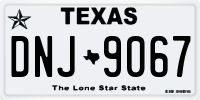 TX license plate DNJ9067