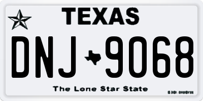 TX license plate DNJ9068