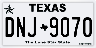 TX license plate DNJ9070