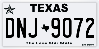 TX license plate DNJ9072