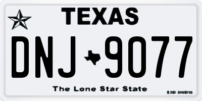 TX license plate DNJ9077