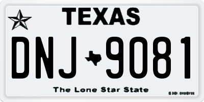 TX license plate DNJ9081