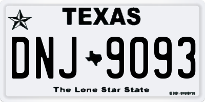 TX license plate DNJ9093