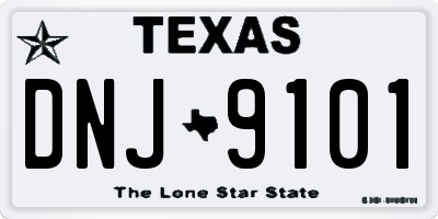 TX license plate DNJ9101