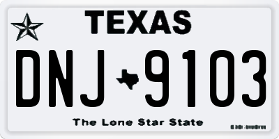 TX license plate DNJ9103