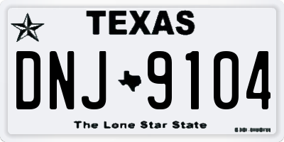 TX license plate DNJ9104