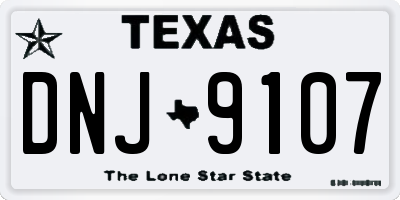 TX license plate DNJ9107