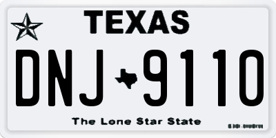 TX license plate DNJ9110