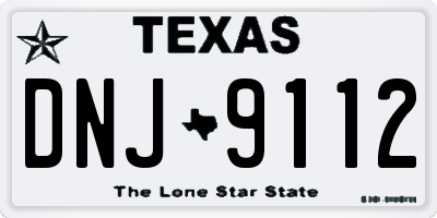 TX license plate DNJ9112