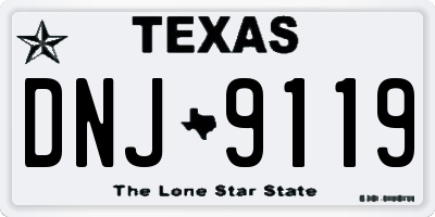 TX license plate DNJ9119