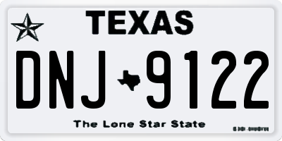 TX license plate DNJ9122