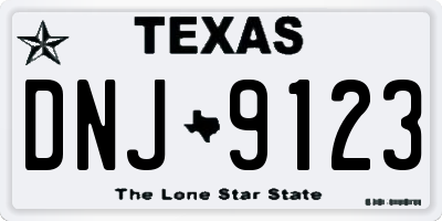 TX license plate DNJ9123
