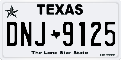 TX license plate DNJ9125