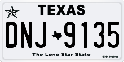 TX license plate DNJ9135