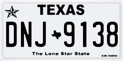 TX license plate DNJ9138