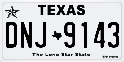 TX license plate DNJ9143
