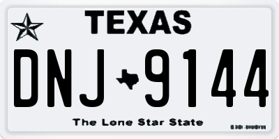 TX license plate DNJ9144
