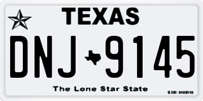 TX license plate DNJ9145