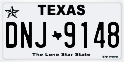 TX license plate DNJ9148