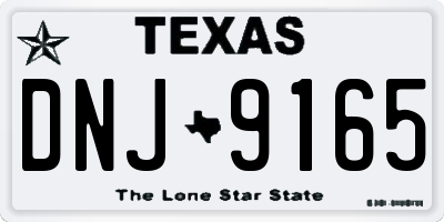 TX license plate DNJ9165