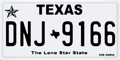 TX license plate DNJ9166