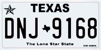 TX license plate DNJ9168