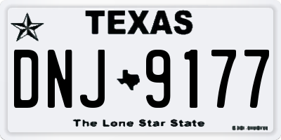 TX license plate DNJ9177
