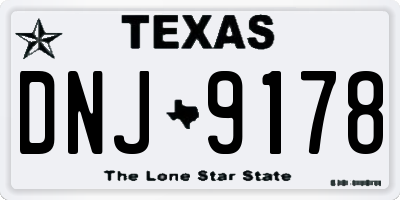 TX license plate DNJ9178