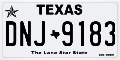 TX license plate DNJ9183