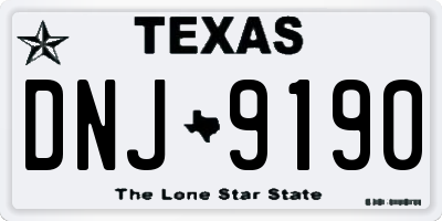 TX license plate DNJ9190