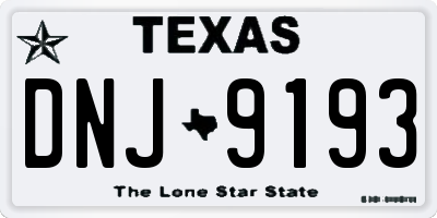 TX license plate DNJ9193