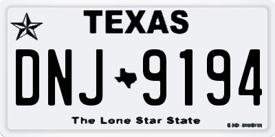 TX license plate DNJ9194